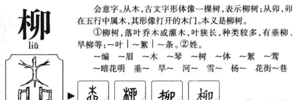 柳有几画,它的偏旁是什么(4)
