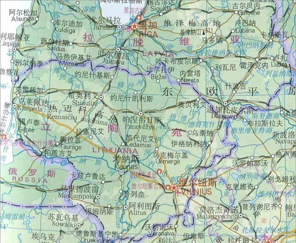 立陶宛在世界地图的位置(2)
