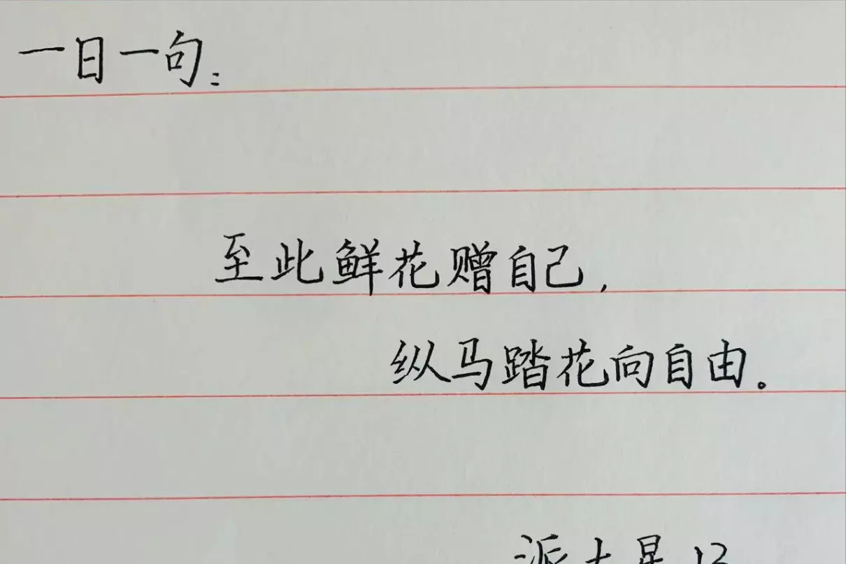 自此鲜花送自己,纵马踏花向自由是什么意思(1)